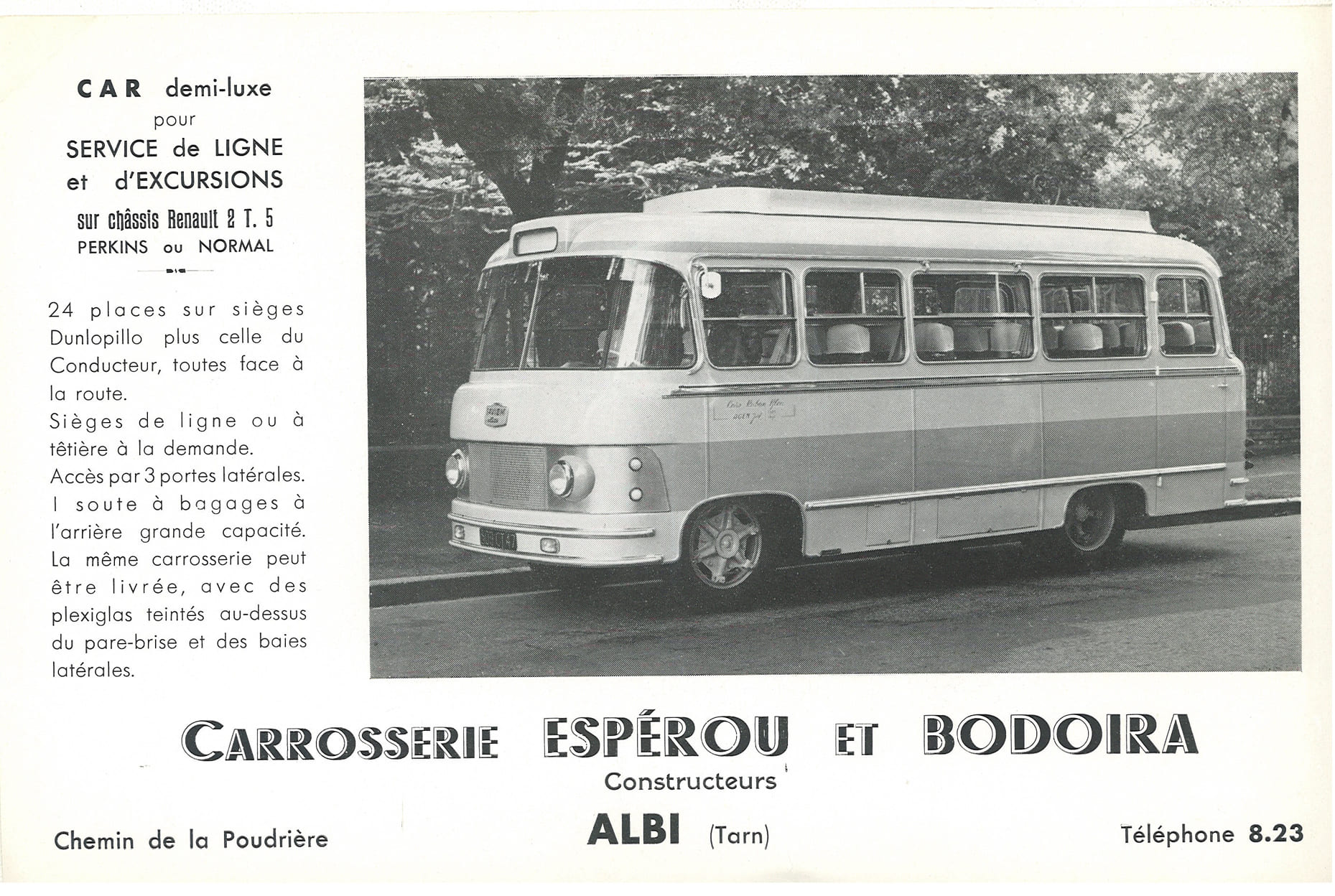 Article de journal sur la carrosserie Esperou-Bodoira en 1955